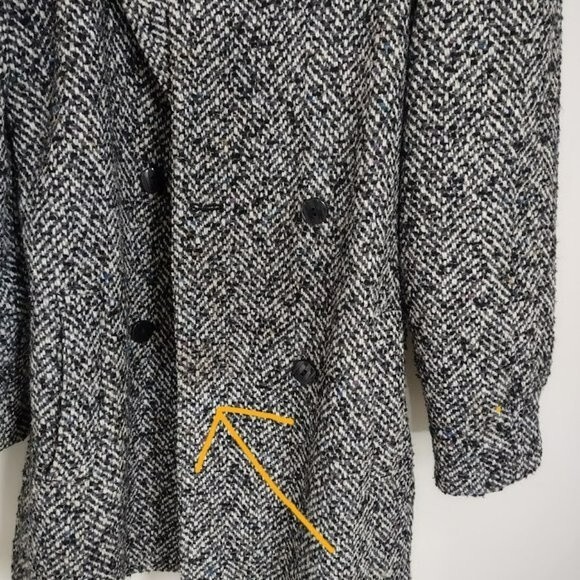 Vintage 80s Weather Wise by Micki Womens Wool Blend Speckled Pea Coat - Picture 13 of 13